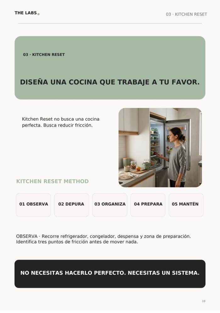 Página real de Kitchen Reset Method dentro de Healthy Lab